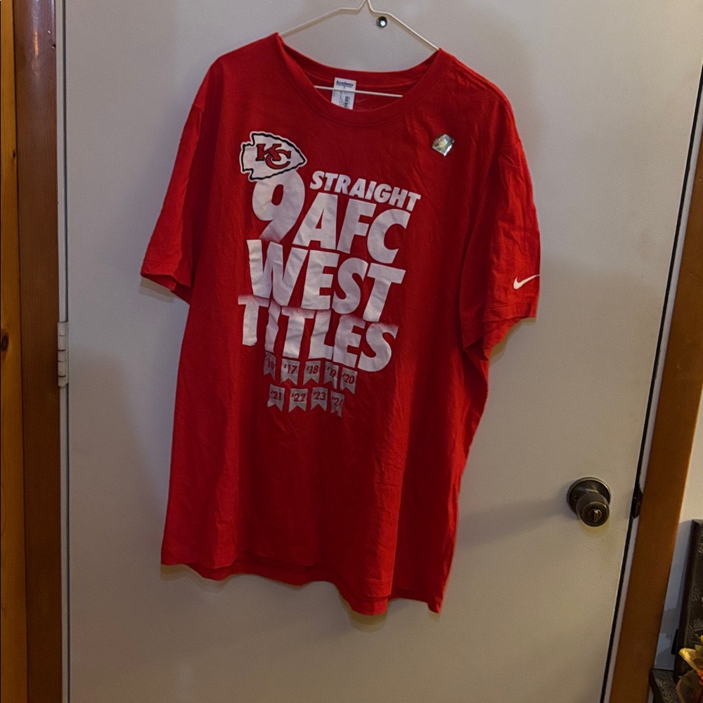 Nike Red KC AFC West Champions T-Shirt NWT Read description